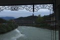 Snoop landscape at dujiangyan, historical bridge cross river